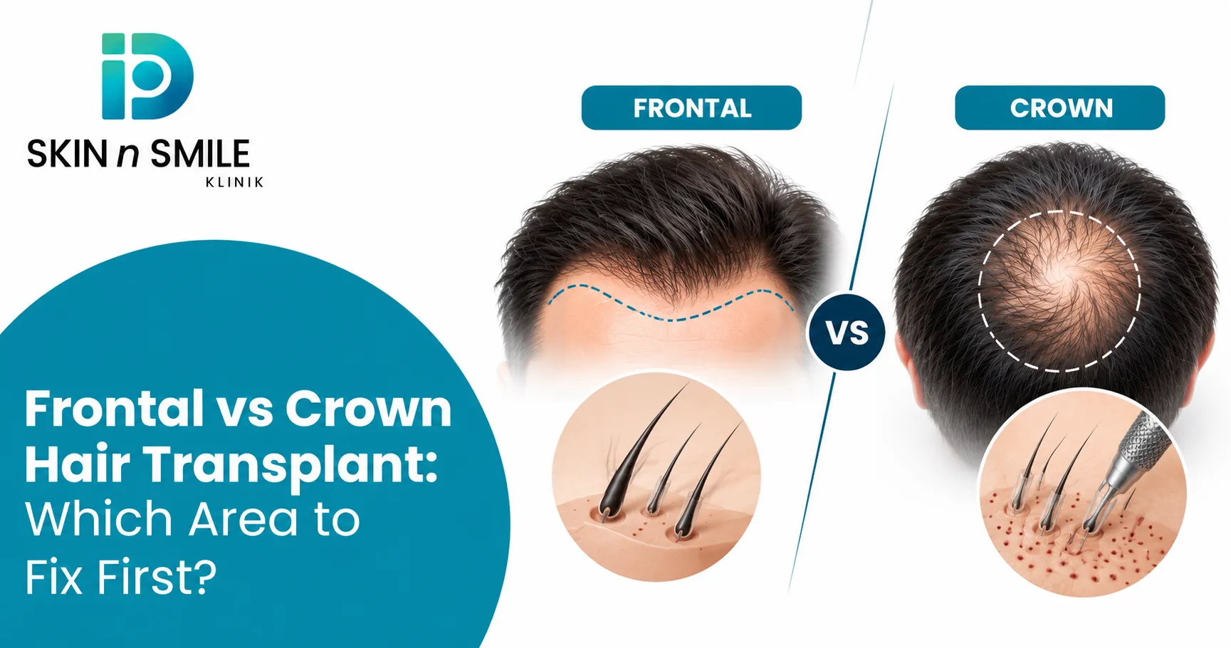Frontal vs Crown Hair Transplant: Which Area to Fix First?